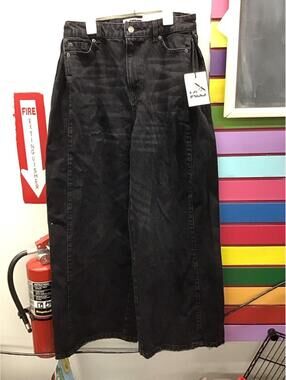 Kbb kahlana womens wide leg baggy jeans 2 black new from target